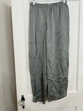 Vince Satin Wide-Leg Pull-On Pants size small petite